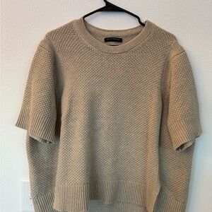 Banana Republic Cream Knit Short Sleeve Sweater